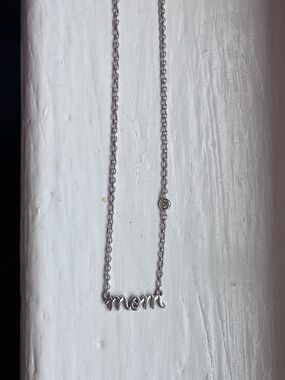 Syd by Sydney Evan Sterling Silver Diamond Mom Necklace